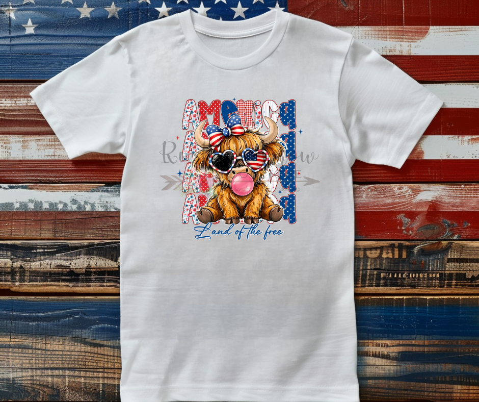 Land of the Free Highland Cow