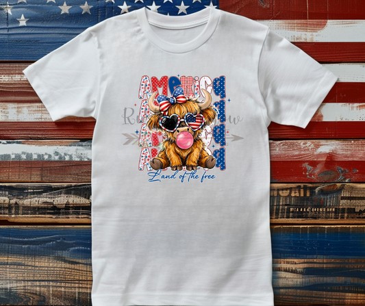 Land of the Free Highland Cow