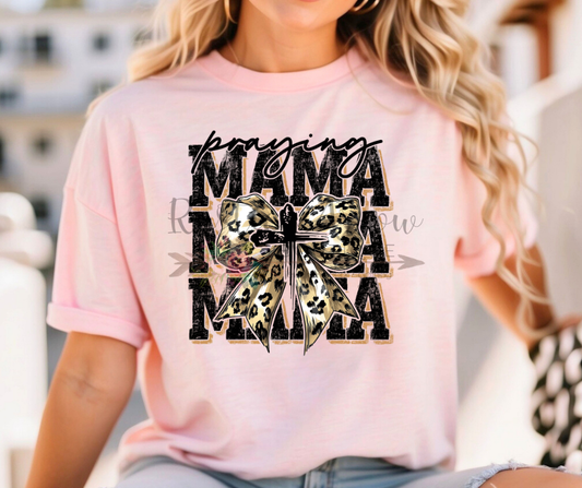 Leopard Print Mama Stacked Black