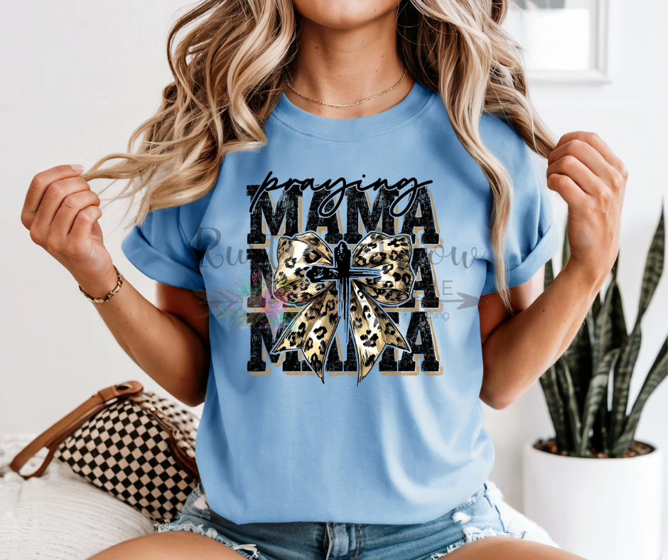 Leopard Print Mama Stacked Black