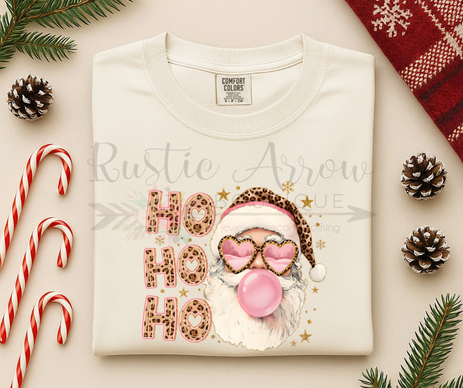 Leopard Santa Hat with Bubble Gum