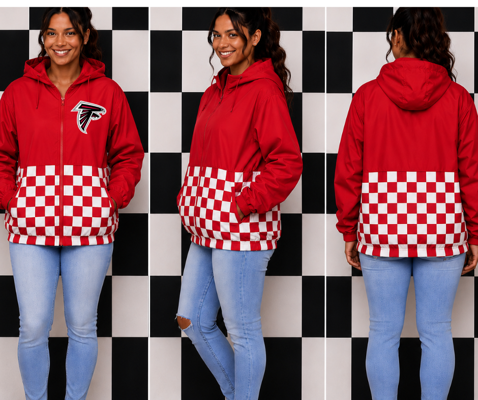 Pre-Order Loving Falcons Red and Black Falcon Red Checkered Red Top