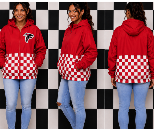 Pre-Order Loving Falcons Red and Black Falcon Red Checkered Red Top