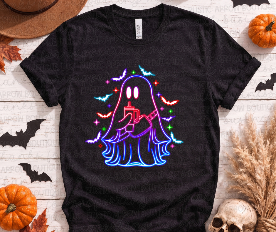 Neon Batty Ghost with Cup