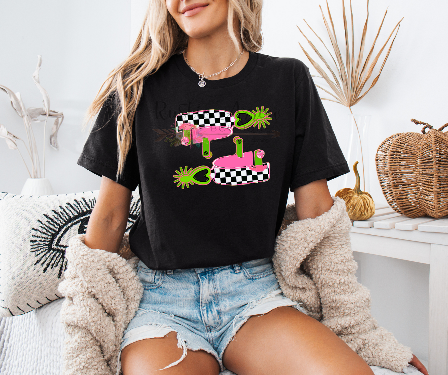 Neon Checkered Spurs