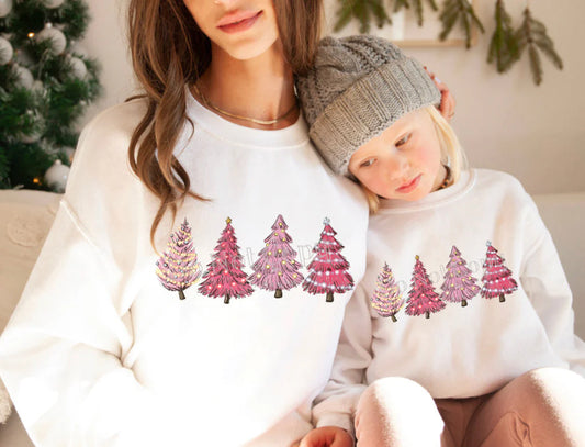 Pink Christmas Trees-Long Sleeve