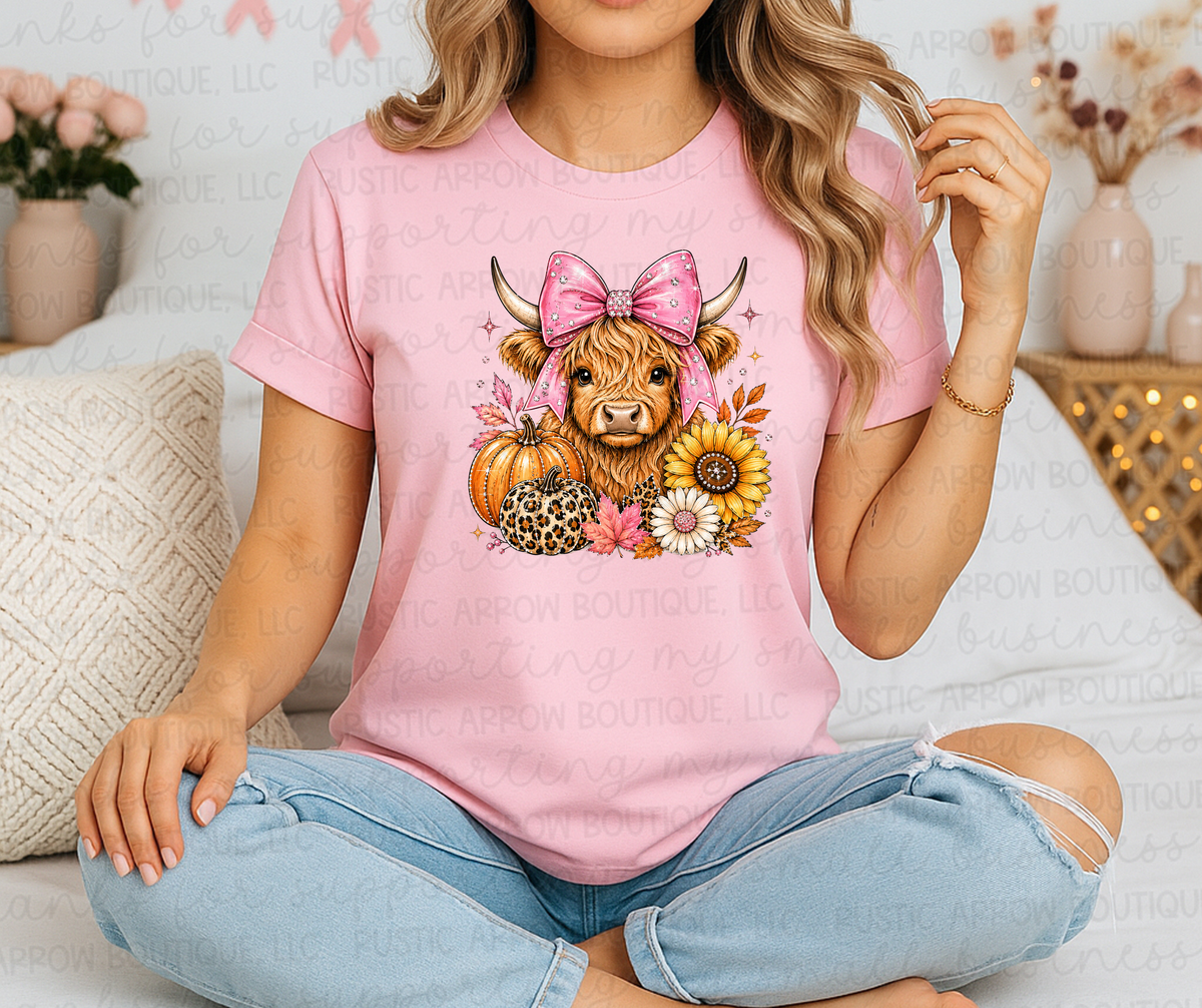 Pink Rhinestone Highland Cow