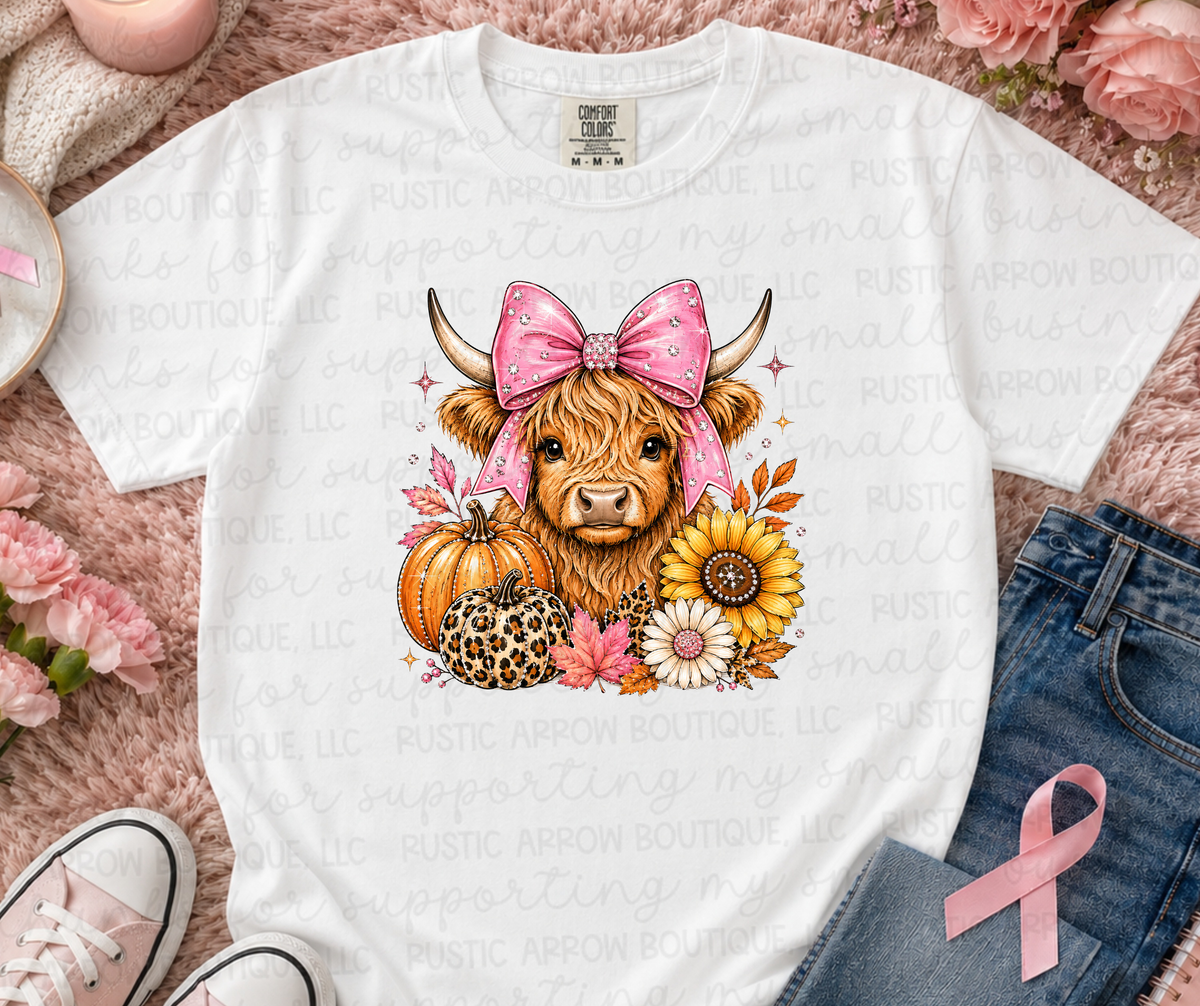 Pink Rhinestone Highland Cow