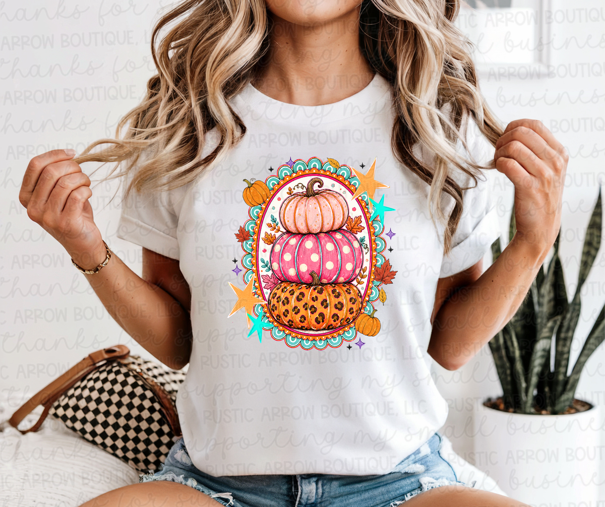 Pink Stacked Pumpkins
