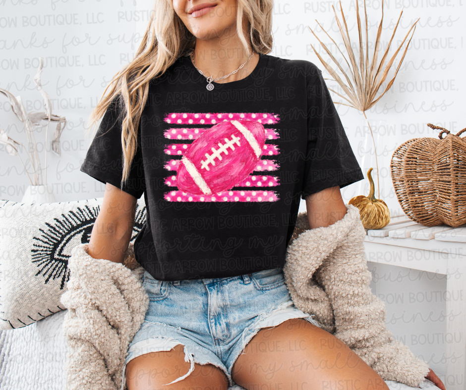 Pink Stripes with Polka Dots Football