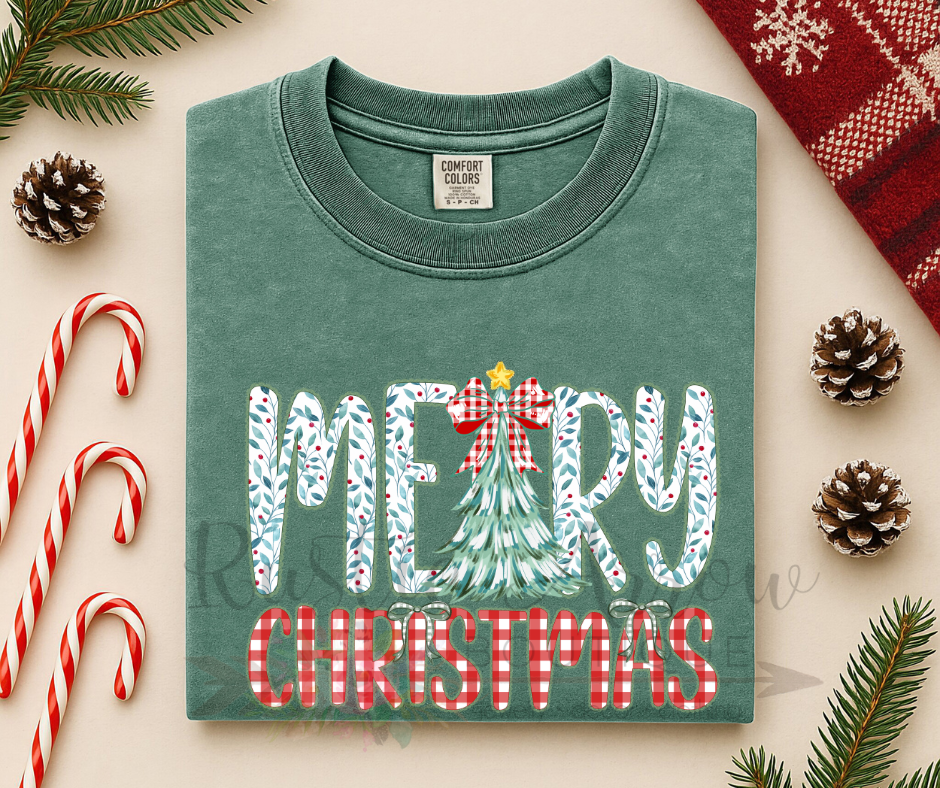 Preppy Merry Christmas Brushstrokes