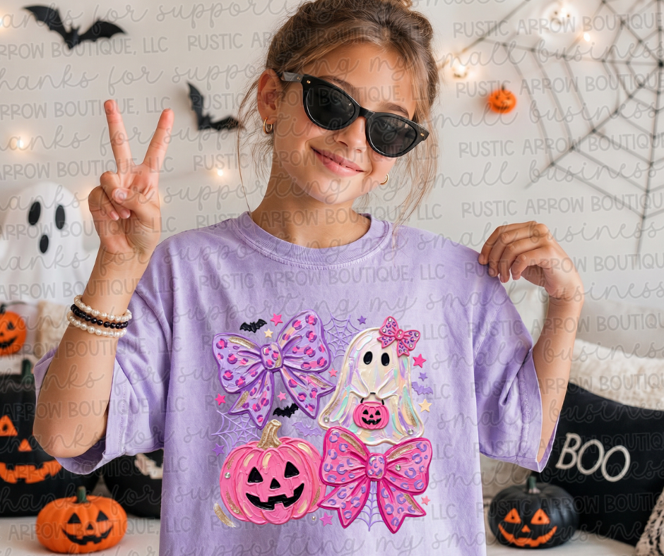 Purple and Pink Jackolantern and Ghost