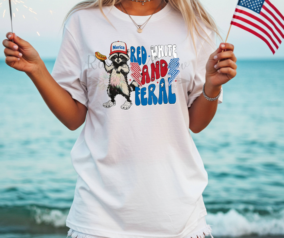Red, White and Feral Lightening Bolts