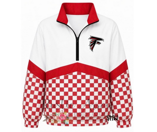 Pre-Order-Red and Black Falcons Checkered