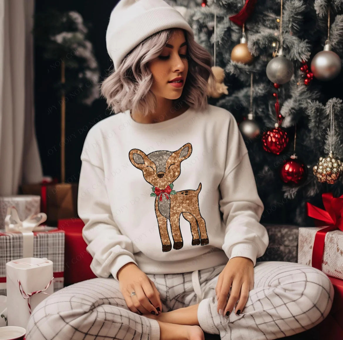 Reindeer (bling look)-Long Sleeve