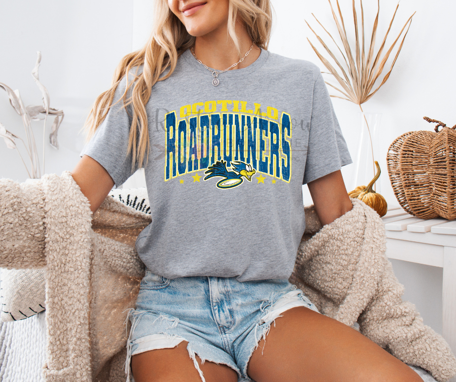 Retro Desert Ocotillo Roadrunners