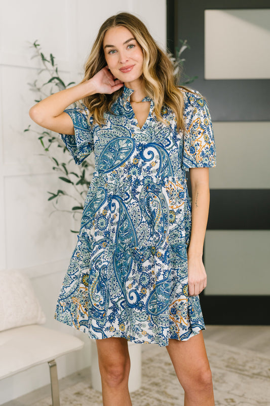 Right Here, Waving Boho V-Neck Dress