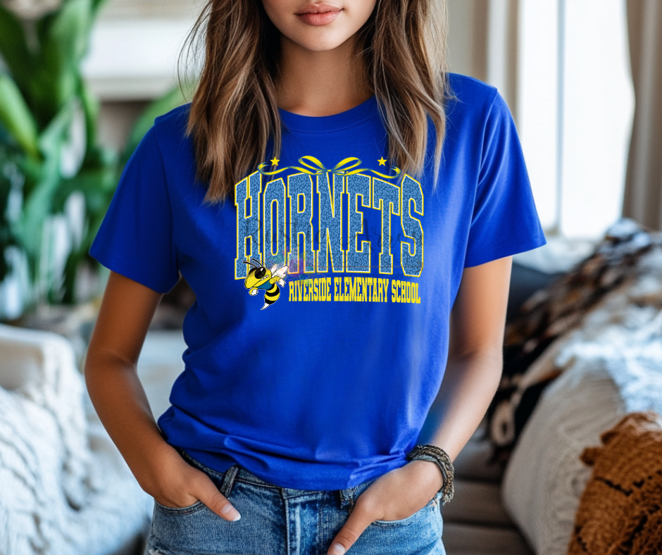 Riverside Elementary School Hornets with Bow