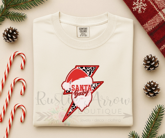 Santa Baby Leopard Lightening Bolt