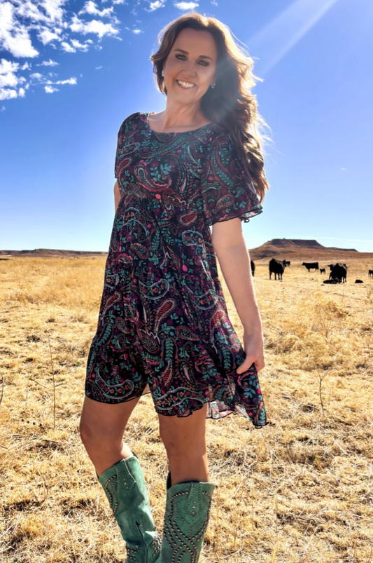 Painted Night Paisley Dress