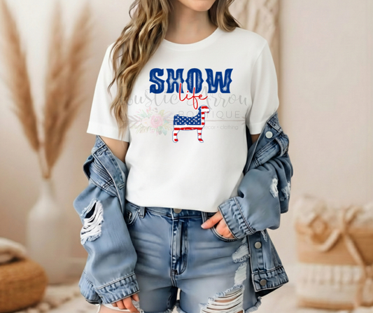 Show Life Goat American Flag