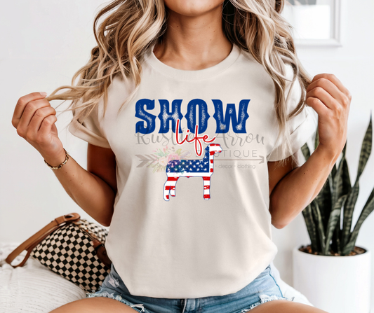 Show Life Lamb American Flag