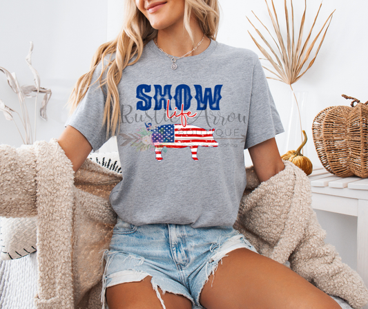 Show Life Swine American Flag
