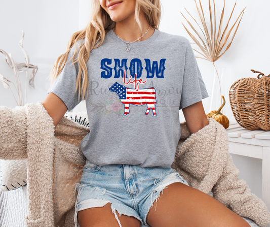 Show Life Cattle American Flag