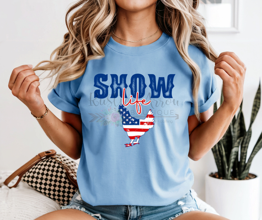 Show Life Chicken American Flag