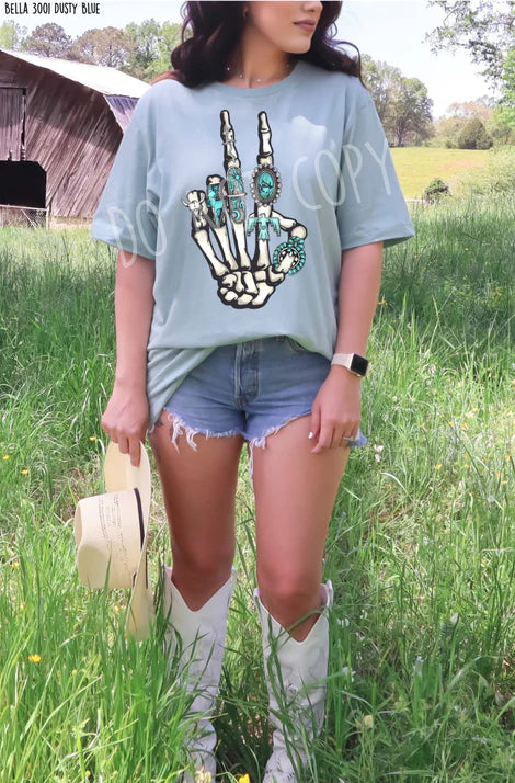 Skeleton Hands Turquoise