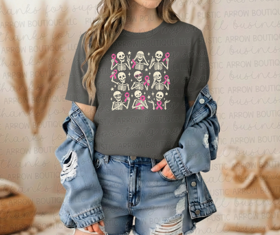 Skeletons Pink Ribbon