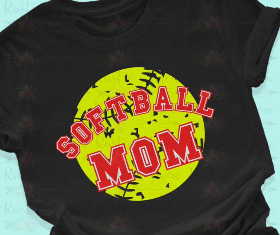 Softball Mom Red