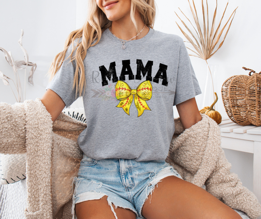 Softball Mama with Bow