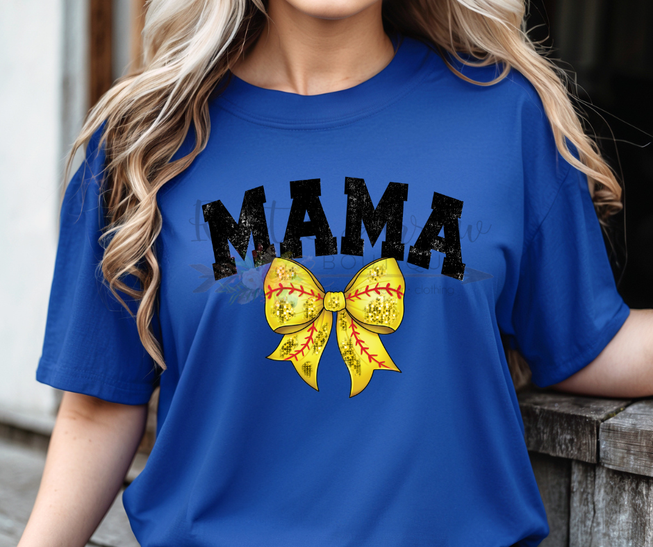 Softball Mama with Bow