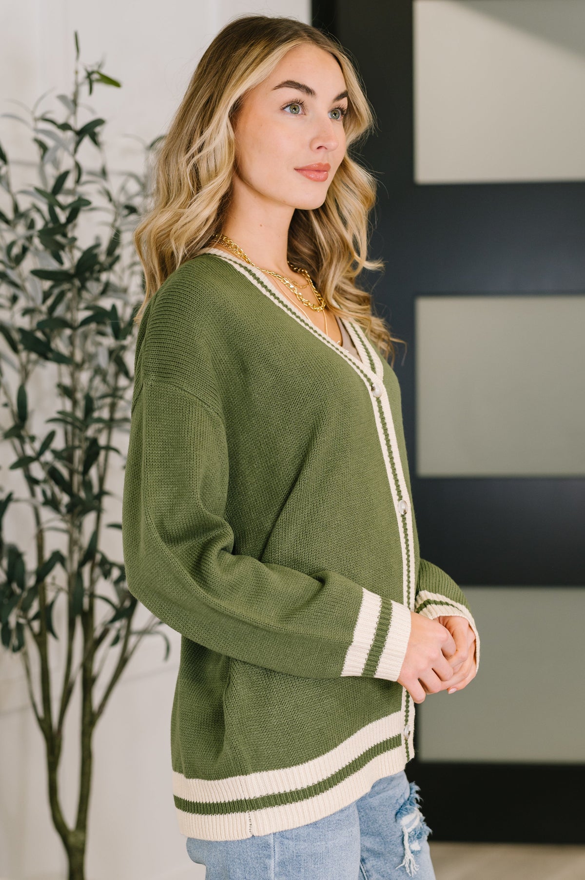 Something Simple Full Front Button Down Cardigan