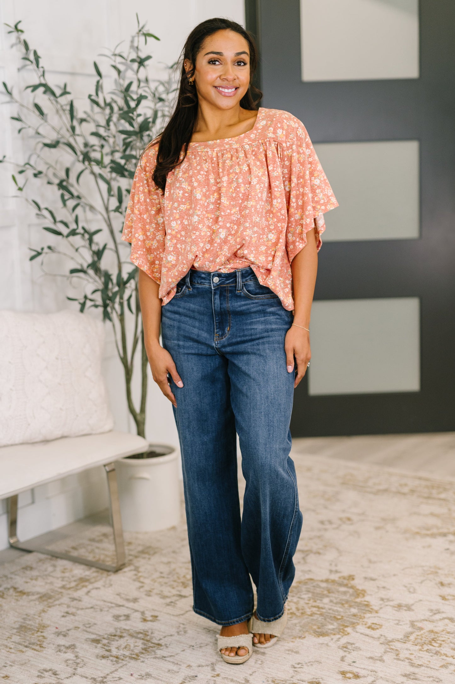 Spring Breeze Square Beck Top in Dusty Rose