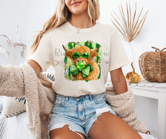 St. Patrick's Day Highland Cow