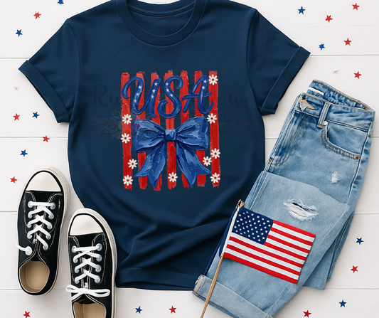Striped USA Floral