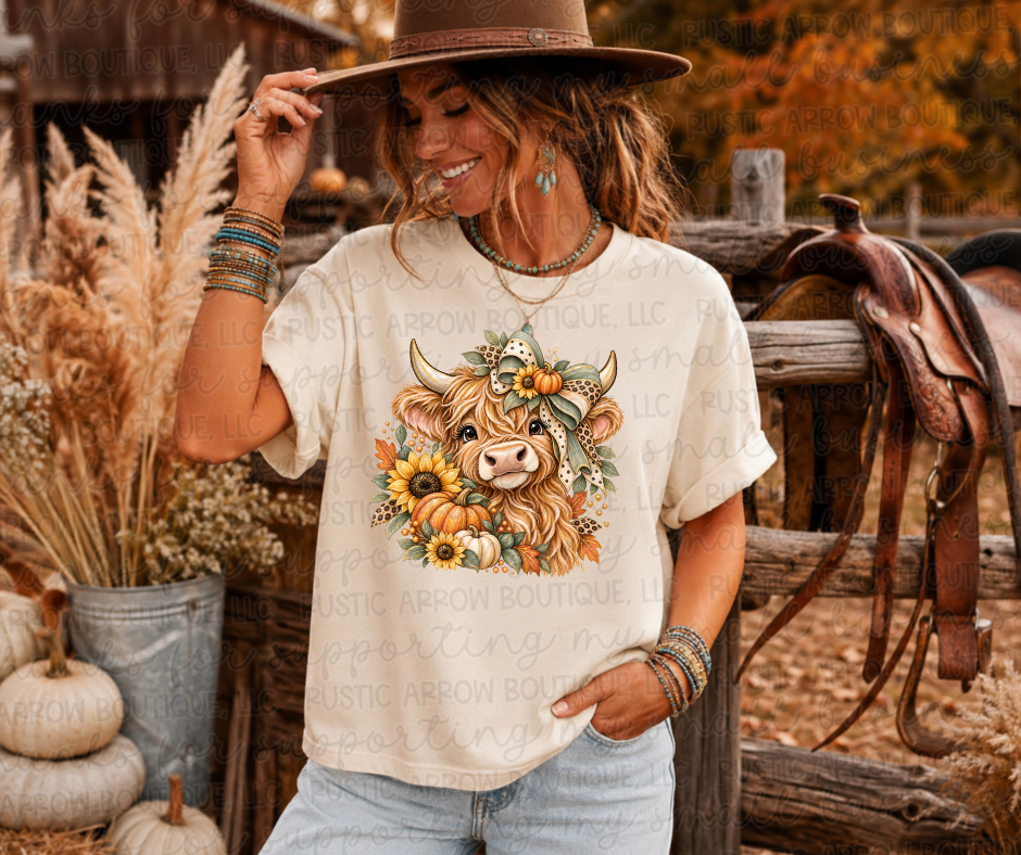 Sweet Fall Highland Cow