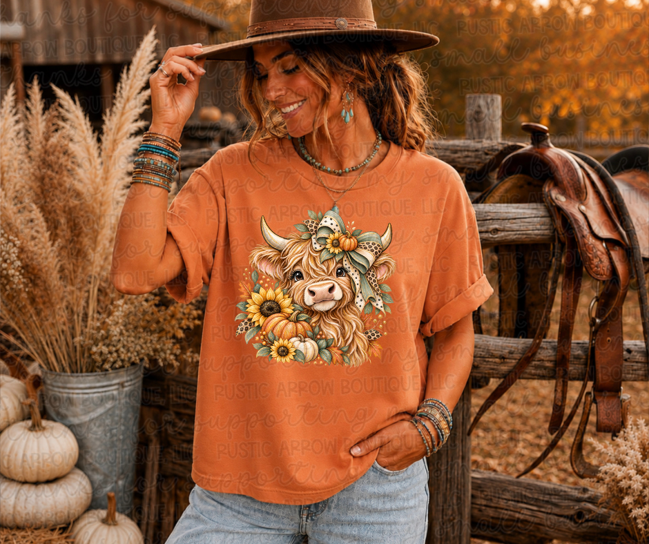 Sweet Fall Highland Cow