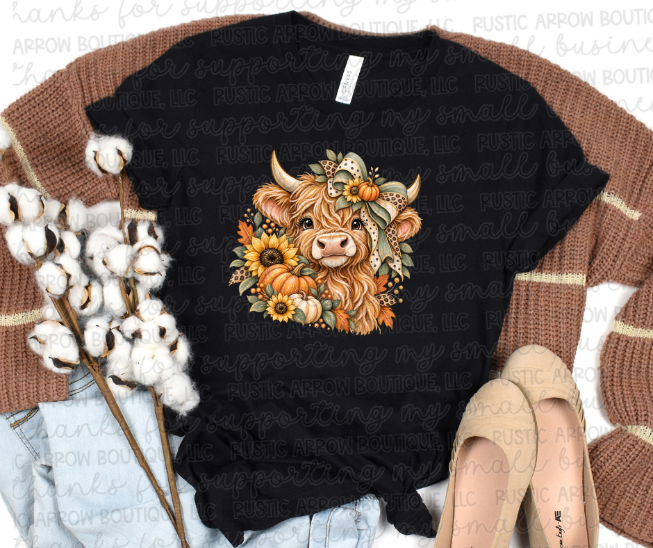 Sweet Fall Highland Cow