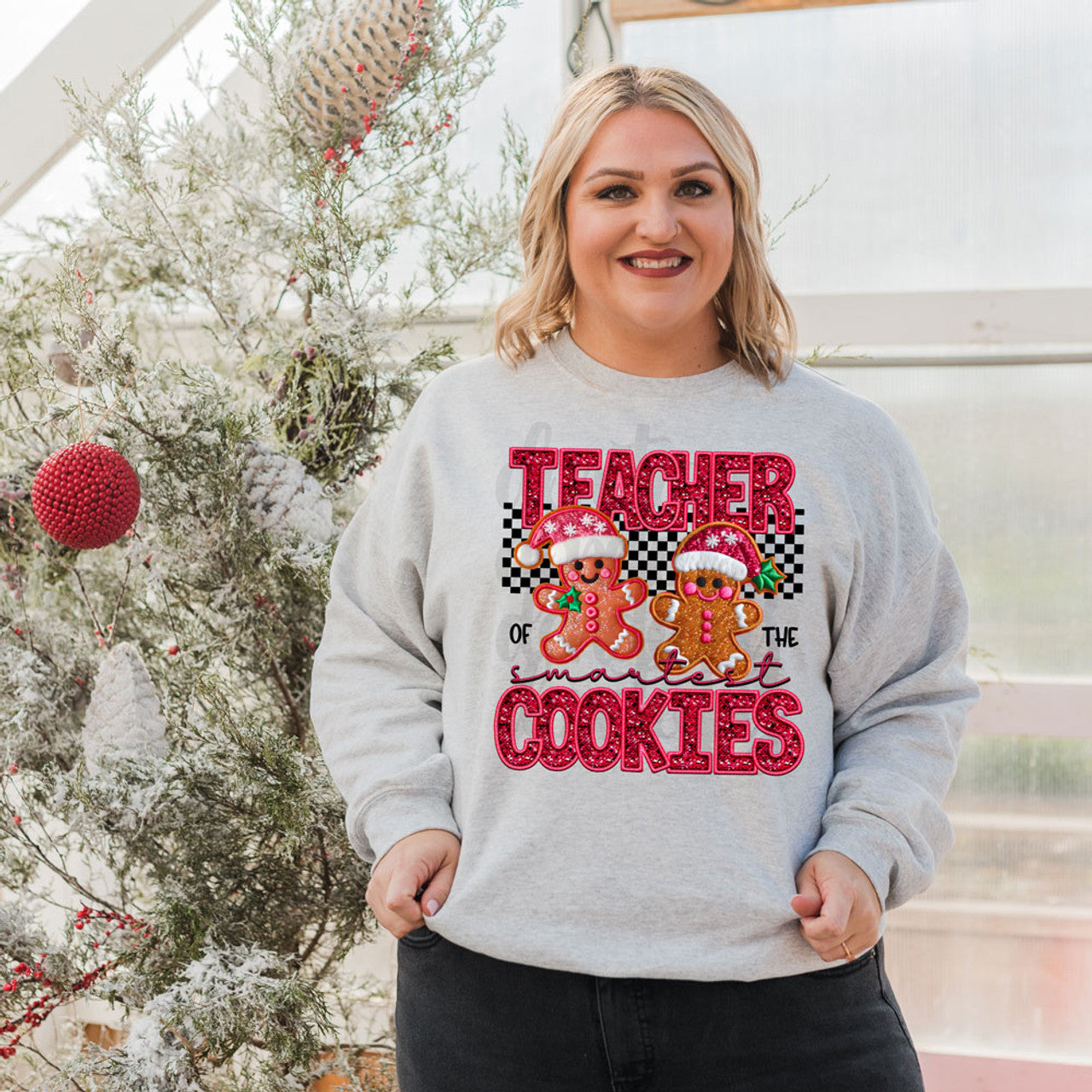 Teacher Of The Smartest Cookies Faux Sequins