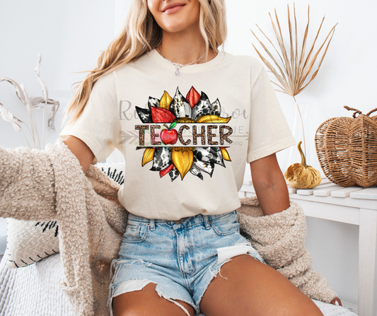 Teacher Sunflower Glitter