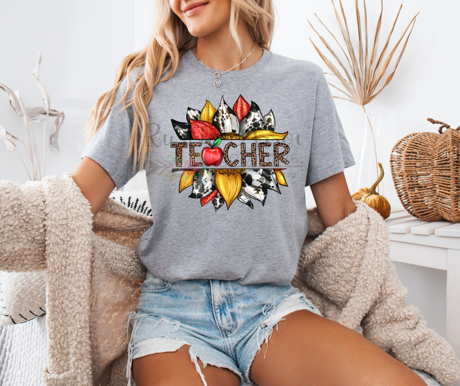 Teacher Sunflower Glitter