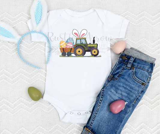 Tractor with Easter Eggs