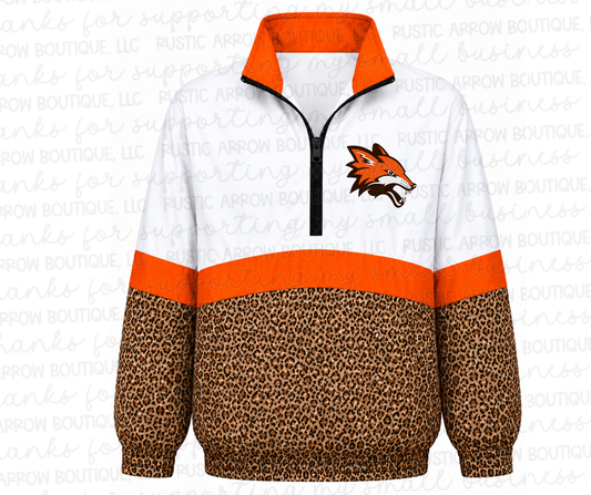 Pre-Order-Fort Sumner Orange with White Top and Brown Leopard