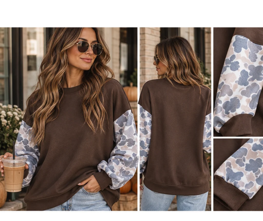 Pre-Order Camo Sleeve Pullover Sweatshirt