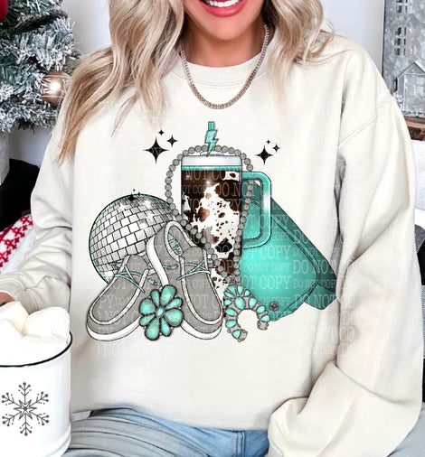 Turquoise-Sweatshirt