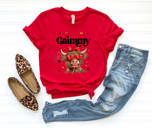 Valentines Highland Cow Grammy