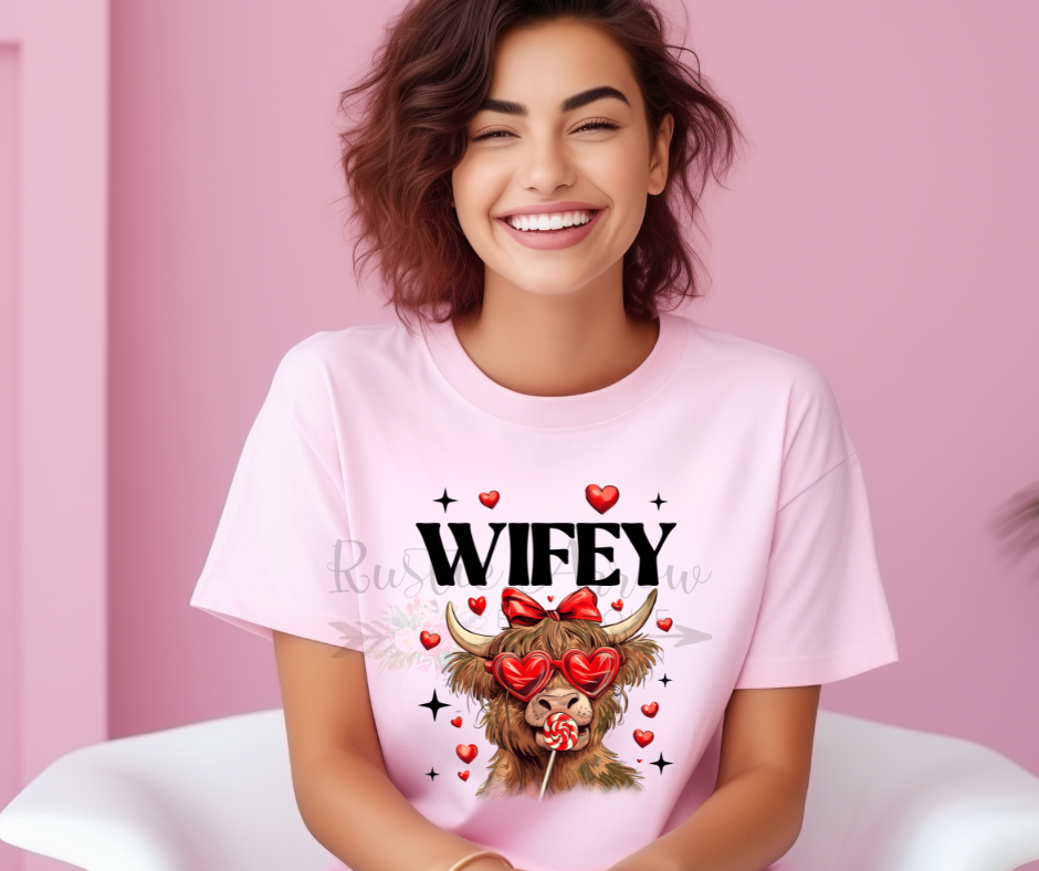 Valentines Highland Cow Wifey